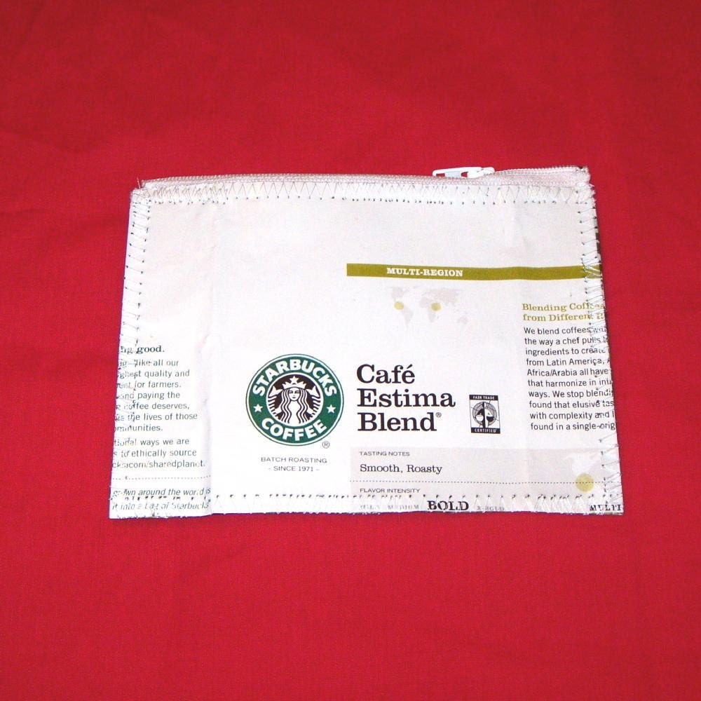 Eco Friendly Change Purse or Wallet made with Recycled Coffee bags repurposed