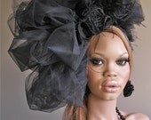 Mademe Noir : 80s Inspired Avant Garde Tulle Lace Head Adornment