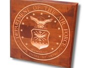 Military Plaque, US Air Force Seal, Personalized Name Sign, CARVED, Wooden Sign, Veteran, USA, Emblem, usaf, Solid Hardwood, 13 x 13