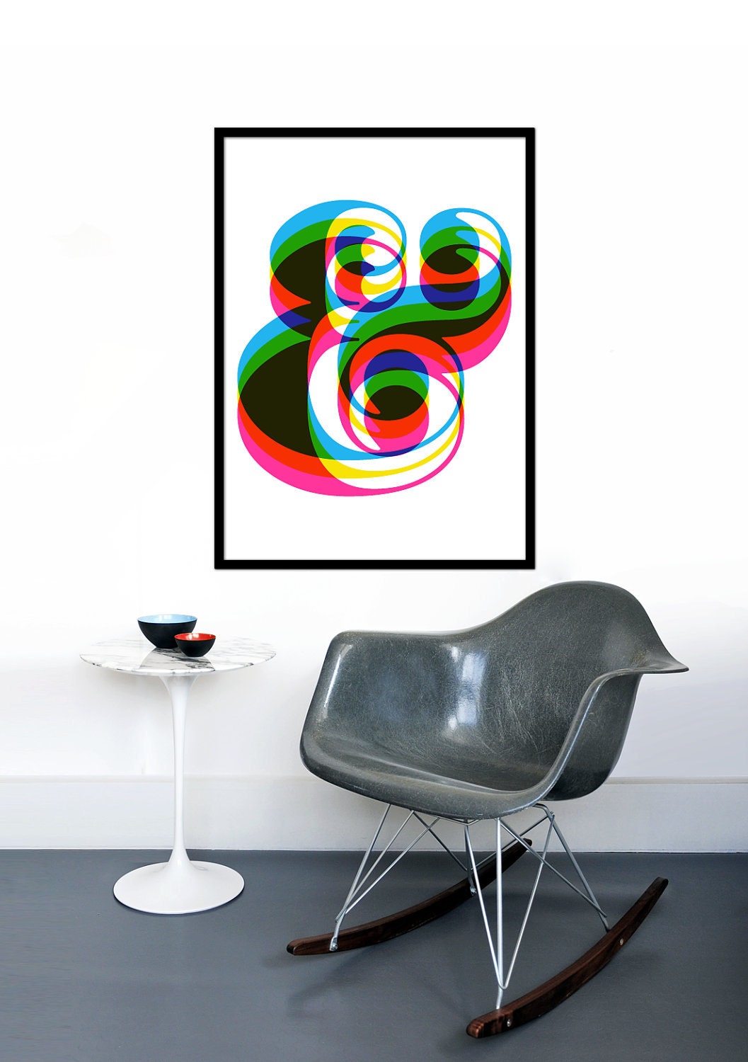 Typography poster print - Ampersand - Retro graphic design font