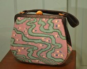 Vintage-Knit /Leather Handbag