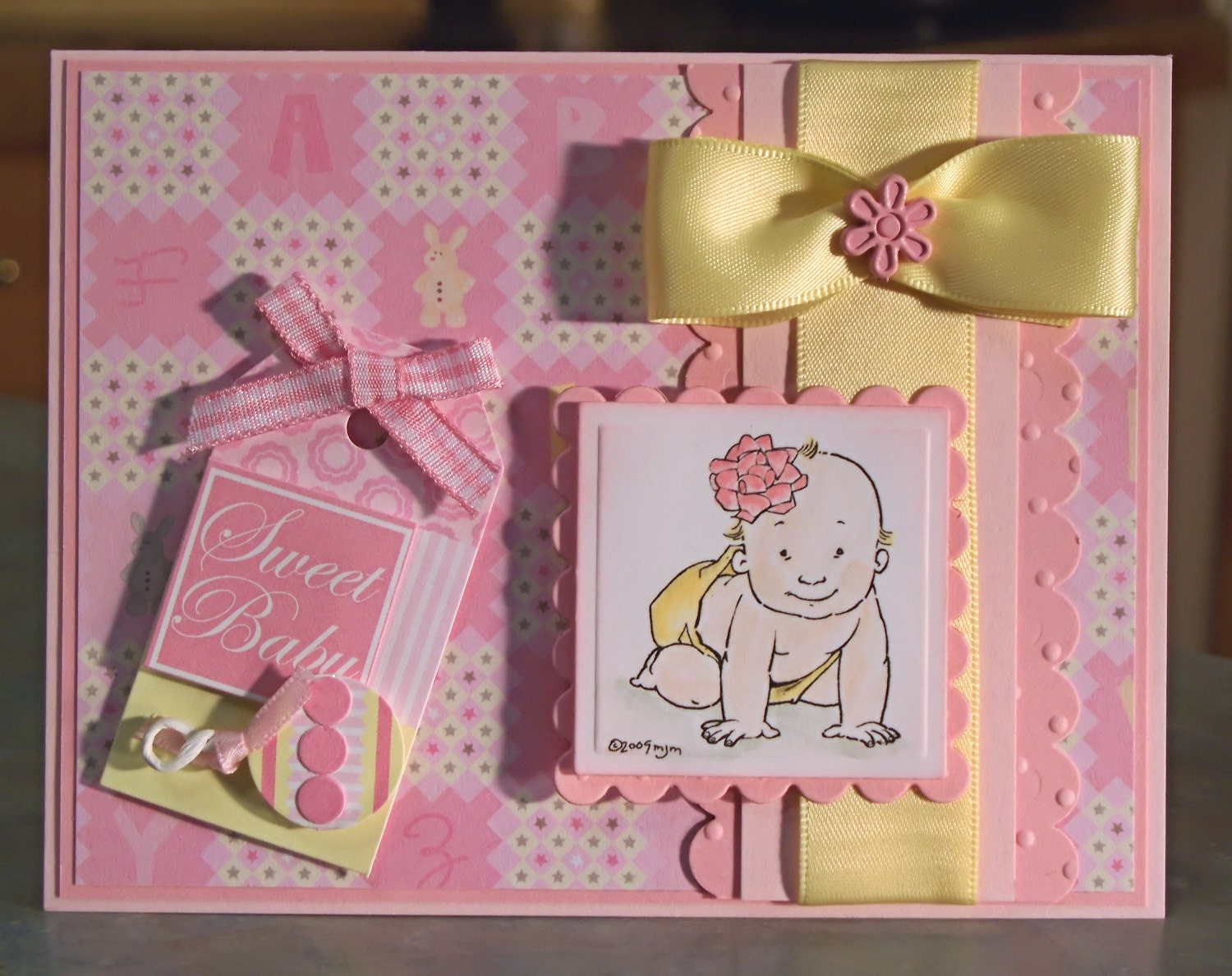 Cute Baby Girl Card, Mo Manning Digital Stamp