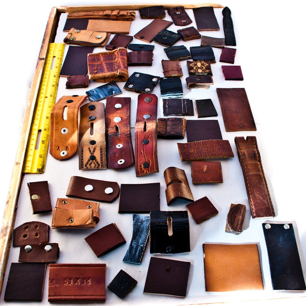 Scrap Leather Lot Remnants Pieces Destash Supplies