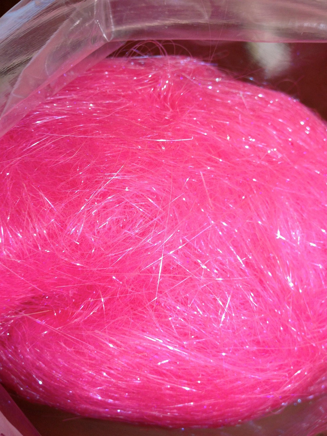 Cotton Candy Angelina - 1/2 oz Sparkle Spinning Fiber - heat fusible iridescent hot pink fiber