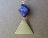 Agate and brass geometric necklace