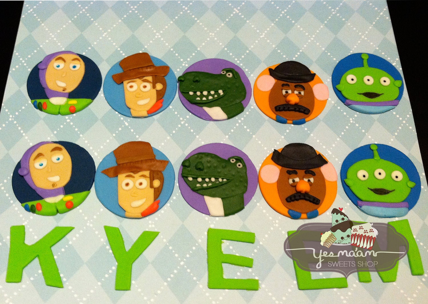 12 Toy Story Cupcake Fondant Toppers