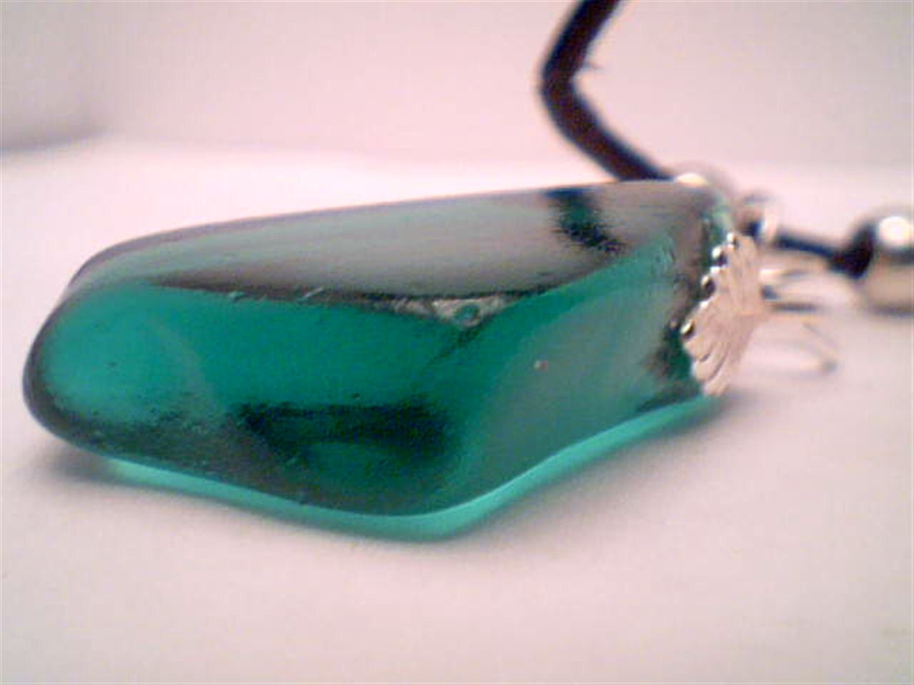 Genuine turquoise beach sea glass gemstone pendant jewelry handmade necklace