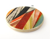Sushipot Collage ART PENDANT - Original Collage Pendant with Necklace