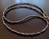 Metallic Charcoal Beaded Choker