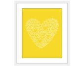 Love Heart  Art Print Nursery Decor Yellow Citrine - AldariArt