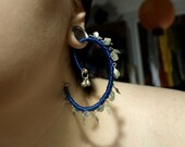 Blue apatite and silver hoop ear weights