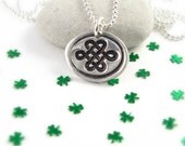 Celtic Knot Necklace Silver St. Patrick's Day Necklace Oval Celtic Knot Necklace Silver Irish Necklace PMC Fine Silver Pendant