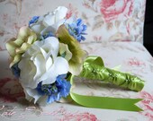 Garden Rose Wedding Bouquet - Hand Tied Silk Bridal Bouquet
