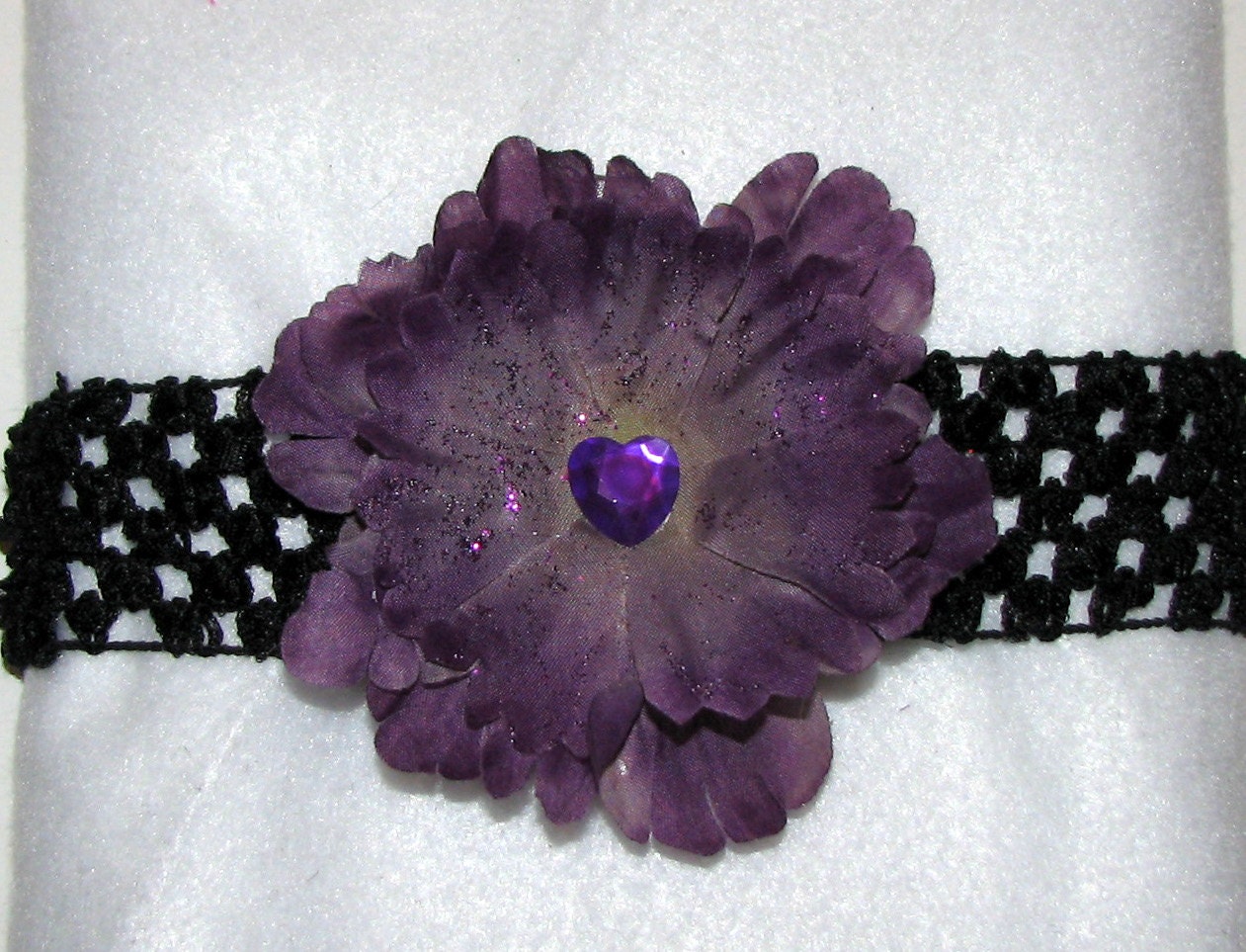 Baby Girls Headband3 "Midnight Purple Sparkle"
