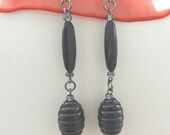 Ebony  Drop Earrings with Hypo-Allergenic Earwires