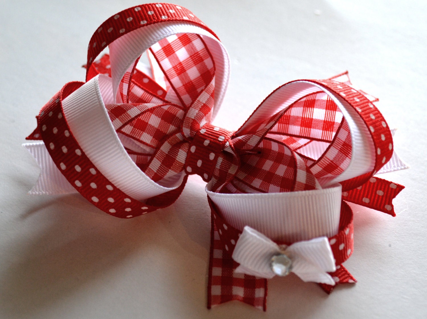 Red adorable boutique hair bow