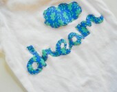 Children's Clothing, Boutique Clothing Kids,  Appliqued Onesie - Dream, Made to Order, Bodysuit, Gift, Baby Shower