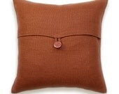 Burnt Orange Textured Linen Throw Pillow Cover 16 inch DREA DESIGN