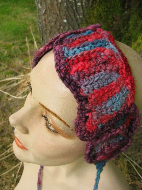 Art Headband- freeform crochet headband OOAK
