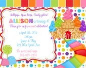 CANDY LAND lots of dots invitation - U PRINT - 3 to choose