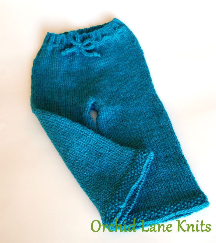 Turquoise Classic Wool Diaper Covers - Custom Knit Longies