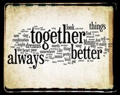 Better Together Lyrics - Jack Johnson - Word Art Print - Gift Idea
