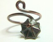 Umbrella Ring Copper Silver Spinner Wrap