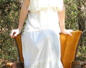 vintage 1970s boho CREAMY floor length hipster DRESS