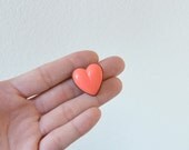 Vintage peach heart shaped brooch.