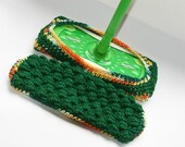 Swiffer cover set of two crochet in sunflower color of orange, green and yellow reusable and eco friendly