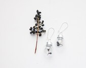 blue berries, glass earrings