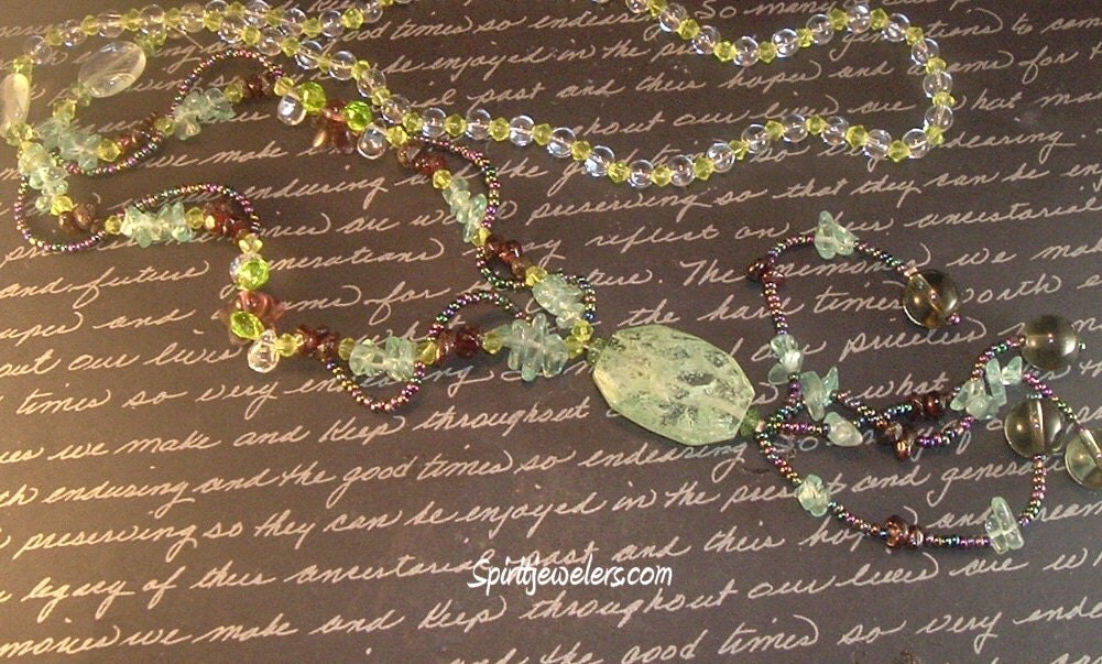Focus Your Loving Intentions Pendant Necklace - Reiki Infused Fluorite Gemstones - 3941