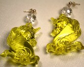 Lemon Drop Unicorn Earrings on Sterling Silver Posts