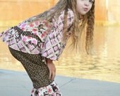 cowgirl - peasant top  - ruffle pants - boutique - custom  - pink - brown -
