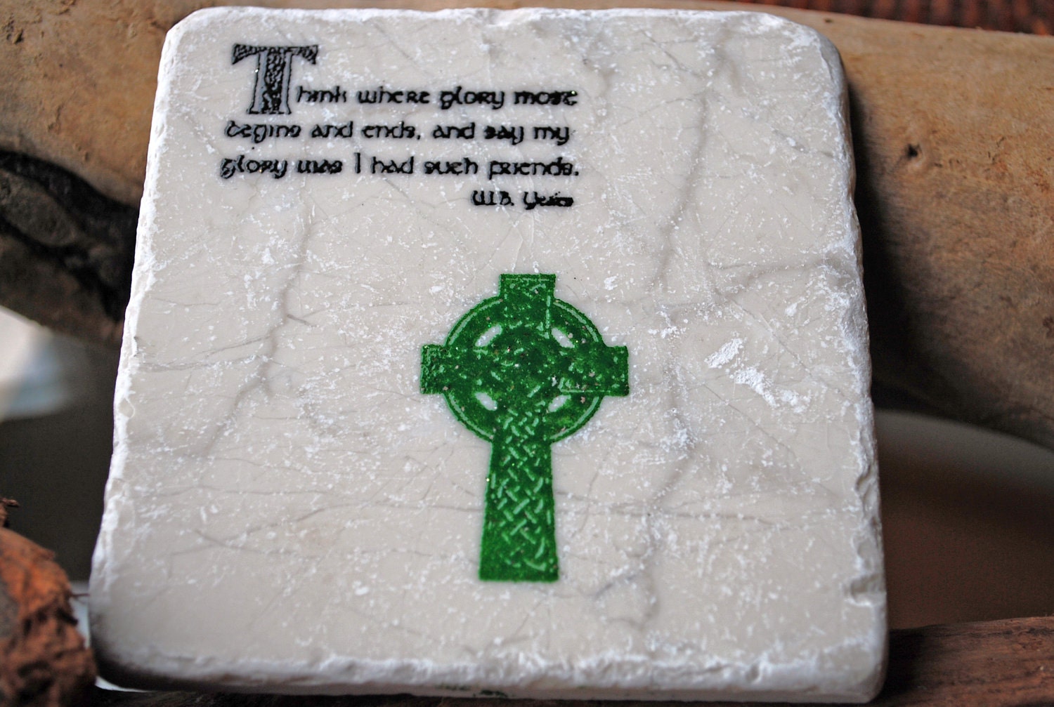 Natural Stone Celtic Friends Drink Coasters (Set of 4)