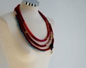 delicate long bubbles necklace in hot colors