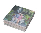 PHOTO GIFTS- 2 PERSONALIZED Photo Coasters-Great Housewarming,Wedding,Birthday gifts to give.