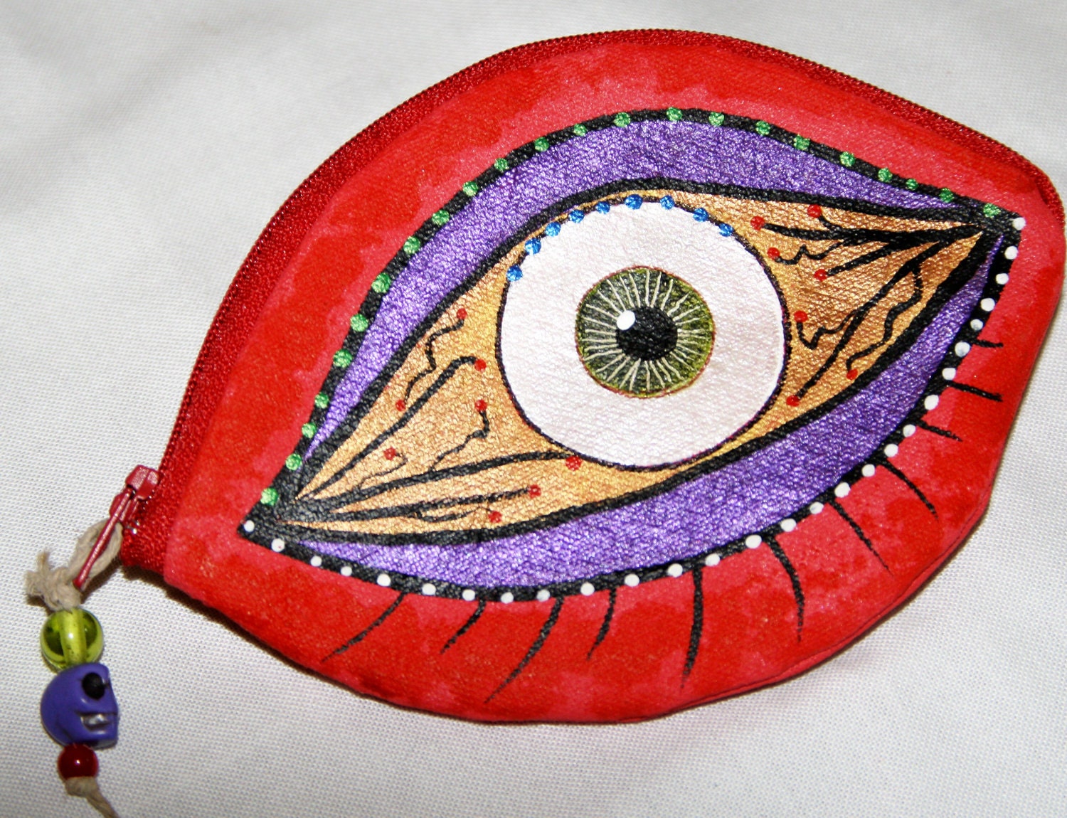 Coin Purse Handmade Red Eyeball - Zoe