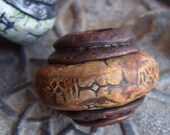 Pendant - Focal Bead in Warm Earth tones with Bronze End Caps