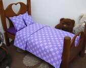 18"doll purple Modern pattern American girl doll Bedding set Pillow bedspread