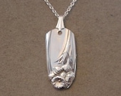1950 DAFFODIL Vintage Silver SPOON Pendant Necklace - Spoon Jewelry