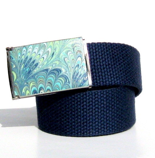 Obi Belt Buckle - Peacock Tails (Buckle Only) Womans Vegan Friendly Belts