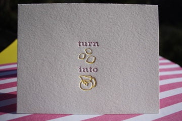 Letterpress Lemons in to Lemondade card and envelope