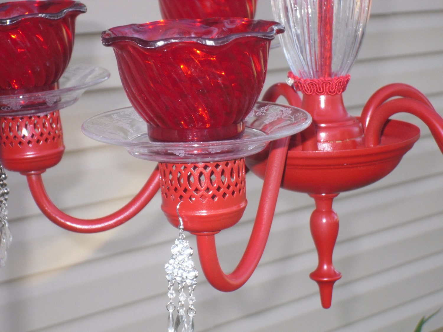 Ruby Red Candle Chandelier