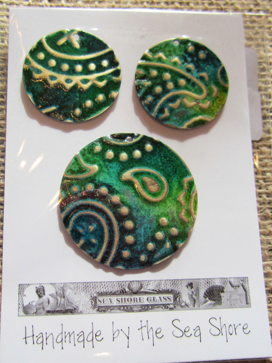 Vintaj Natural Brass altered pendants and charms