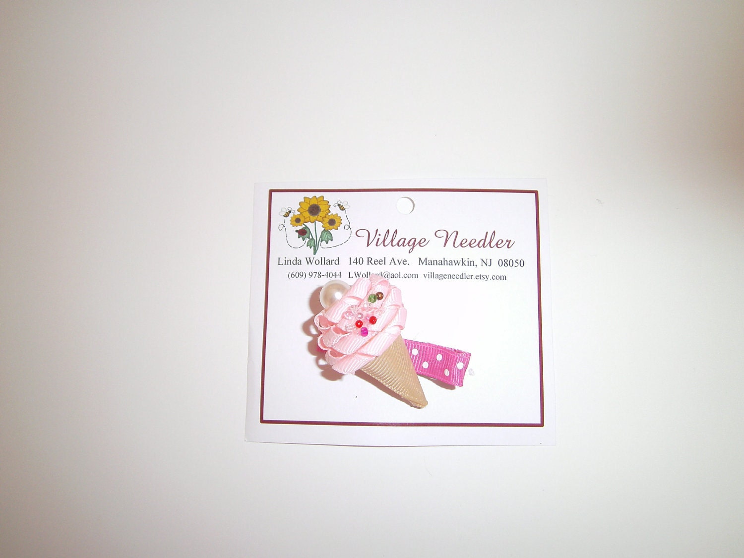 Hair clip, Ice cream cone, Bead Embellishments, Girls, Infant, Toddler