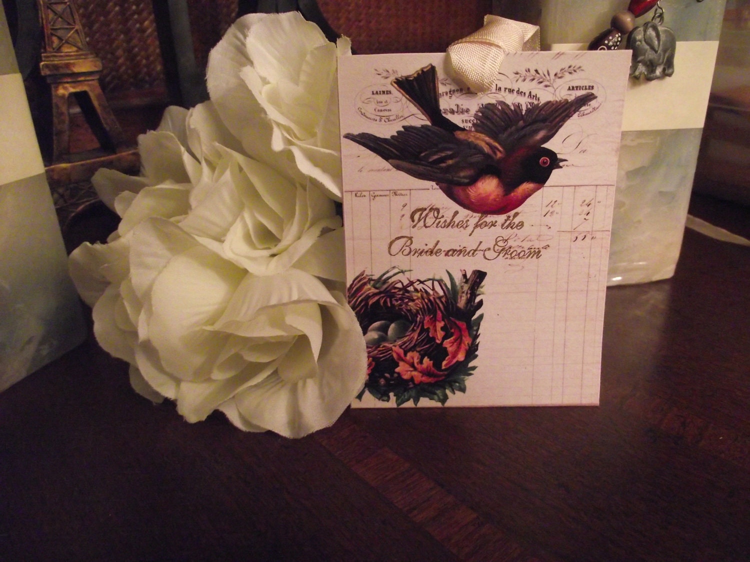 Bird And Nest  Wedding Wish Tags