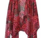 Women's Shawl.  Scarf.  Wrap.  Cover Up. Red.