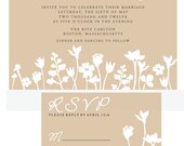 Rustic and Modern Floral Silhouette Wedding Invitation: customizable