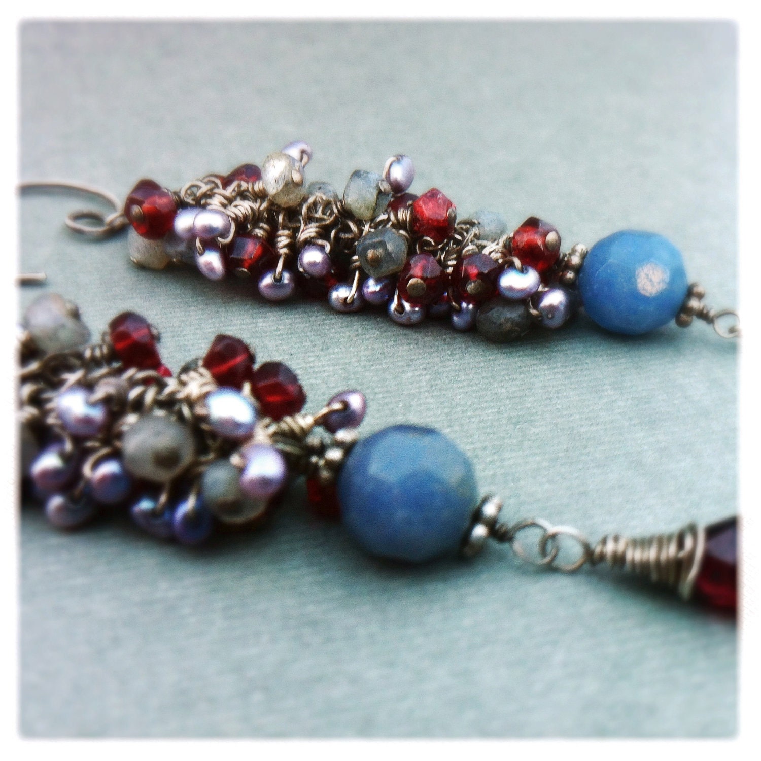 Long Confetti Earrings - Semi Precious Gemstones - Handmade By Roia O'Brien - OOAK